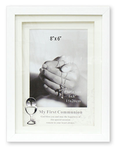 Picture of COMMUNION PHOTO FRAME WHITE